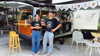 Cafe Vlog Mini Coffee Shop Van Bar Young Entrepreneur Work Hard Dream Mobile Small Business Relaxing