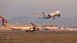 A Full day at Rome Fiumicino Airport FCO. Italian Summer Planespotting in 4K