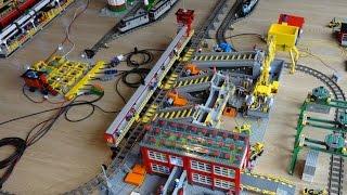 HUGE lego train automated coal terminal: extra footage