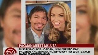 24 Oras: Miss USA Olivia Jordan, naka-meet and greet si Manny Pacquiao