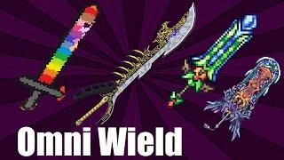 Terraria Supreme Buffed Omni Wield 4 Op Swords  vs Calamity Mod Boss Rush