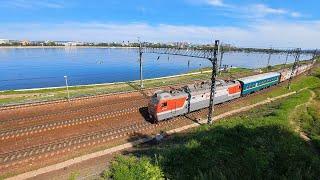 I love Siberia in the summer. Walk in Irkutsk to the railway. Russian passenger trains to Moscow