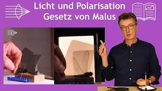 Transmission von linearen Polarisatoren, Gesetzt von Malus, Optik Vorlesung