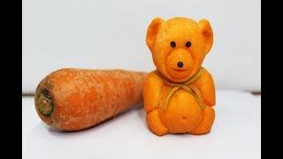 How to design Carrot teddy Bear | Fruits and Vegetables Carving #AnbusHandwork