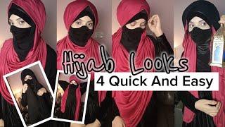 4 Quick And Easy Hijab Looks | Jersey Hijab Tutorial | Q FaiziMirza