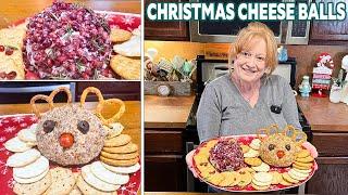 CHRISTMAS CHEESE BALLS APPETIZER (Reindeer & Pomegranate Ornament)