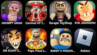 ROBLOX HARD MODE:Escape Mr Funny's ToyShop,EVIL GRANDPA,Roblox,GRUMPY GRAN,Escape Papa Pizza's