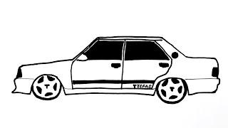 Modifiyeli Tofaş Şahin Çizimi - Kolay Araba Çizimi
