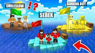 RODZINA Sebka vs RODZINA SmileSlow vs RODZINA BANANA NA WYSEPKACH w Minecraft!