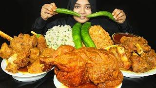 HUGE SPICY MUTTON CURRY, SPICY SCHEZWAN FRIED RICE, VEG RICE, SPICY WHOLE CHICKEN CURRY BIG CHILLI