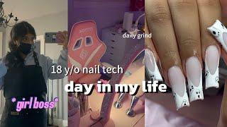 day in my life as an 18 year old nail tech 