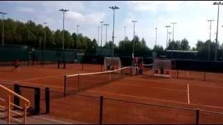 Outdoor warm! The first competition (in 2014) on the tennis clay. Edhar Leus