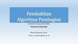 Pembuktian Algoritma Pembagian