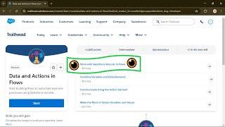 Work with Salesforce Records in Flows || Data and Actions in Flows || Flow Fundamentals Superbadge