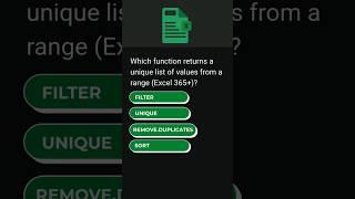 Which function returns a unique list of values from a range (Excel 365+)?