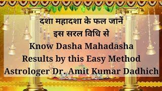 Dasha Mahadasha Antar Dasha Anter Dasha Results by Easy Method सरल विधि से दशा महादशा अंतरदशा का फल