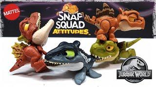 2022 Mattel Jurassic World Snap Squad Attitudes Review!!! New Stegosaurus! Spinosaurus! Mosasaurus!