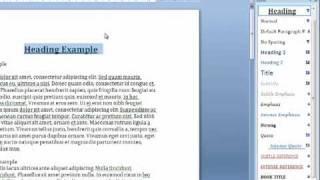 How to Create and Apply Styles in Word 2007