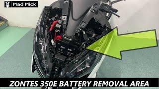 ZONTES ZT 350 E SCOOTER BATTERY REMOVAL LOCATION