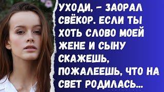 Хорошие истории каждый день|  Вон! - заорал свёкор. Если ты хоть слово моей жене и сыну скажешь, по