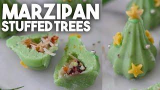 Marzipan Stuffed Christmas Trees | Using Modak mould! | Kravings