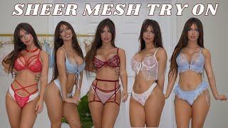 Sheer Mesh Lingerie Try On Haul | Shein Lingerie | Devon Jenelle