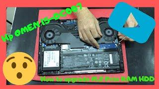 How Upgrade M.2 Pcie Nvme RAM SSD HDD Hp OMEN 15 15-dc0007ns Disassembly