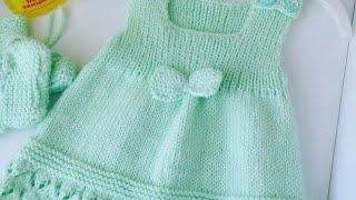 Latest Hand Knitting Baby Frocks Design//beautiful hand knitting baby frock design