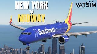 (Live ATC) Gusting Winds in Chicago for Midway Monday Vatsim Event | PMDG 737 | Real Life Pilot