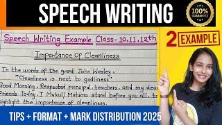 Speech Writing Class 12th | Drafting Speech Class 10th | Speech Format Example/Writing Skill English