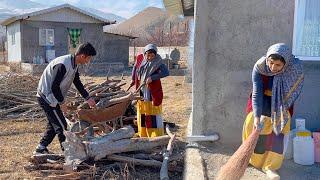  Real Village Life | We Collected Firewood🪵 and Cleaned the Yard! | Iran village lifestyle