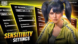 New Update 3.4  Best Sensitivity Code + Control settings Bgmi/Pubg Mobile 2024