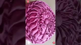 Leaves and wheel round pillow cover design#shorts #creative #decorating ideas