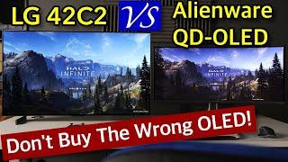 42" LG C2 vs Alienware QD-OLED Monitor Side-by-Side Comparison