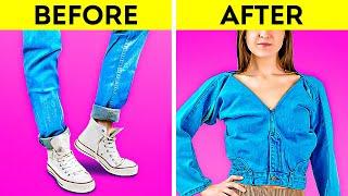 Crazy Ways To Refresh Old Jeans And Сlothes Transformation Hacks