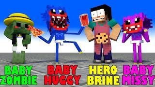 BABY ZOMBIE VS BABY HUGGY WUGGY - SEASON 1 - MINECRAFT ANIMATION