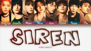 ATEEZ Siren [ПЕРЕВОД НА РУССКИЙ/КИРИЛЛИЗАЦИЯ Color Coded Lyrics]