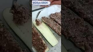 pita bread with minced meat and eggplant #food #shortvideo #recipe #breadmaking