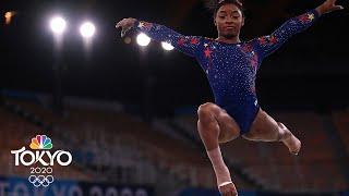 Simone Biles flies right off floor surface during qualifying routine | Tokyo Olympics | NBC Sports