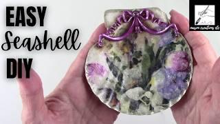 How to Decoupage Rice Paper on a Seashell! Step-by-Step Tutorial