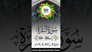 ⁣2 Surah Al Baqarah | Ayat 204 and 208 | Kanzul Iman Urdu/Hindi Translation QuranInUrdu.com