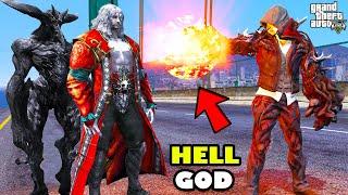 HELL GOD And VAMPIRE GOD Trying To Fight New HELL GOD In GTA 5 | SHINCHAN and CHOP