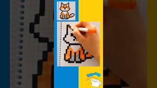 Як намалювати лисичку по клітинках|How to draw a fox by cell #pixelart#drawing#fox#лисичка#лиса