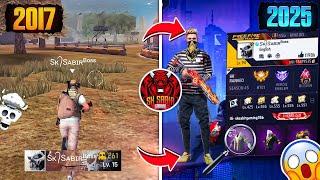 FREE FIRE PLAYERS 2017 VS 2025| Searching 2017 Old Players Id in 2025 |  @sksabir-gaming