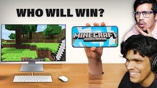 Minecraft Mobile VS PC  (Who will Win?) with @GamerFleet