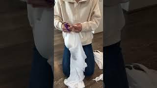 When I saw this, I had to try it!  Just grab some kids’ jeans and shoes (I used mine that are