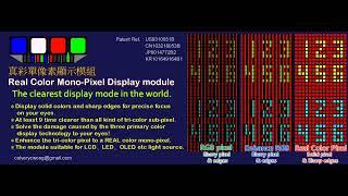 ①b. Feature of focusing solid Real TRUE COLOR Pixels (No RGB subpixel technology)