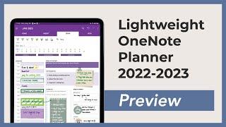 Lightweight OneNote Planner 2022-2023 | PREVIEW