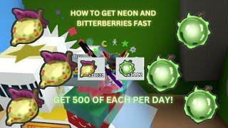 The best ways to get bitterberries and neonberries fast in bee swarm simulator 2024