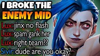 I dropped 20 kills on Jinx Mid and the enemy mid lost her mind